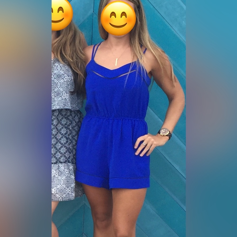 Cream & Sugar Blue Romper